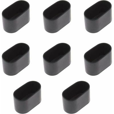 8er-Set ovale Tisch- oder Stuhlbeinkappen – Weichgummi – kratzfest – 40 x 20 mm – Schwarz Image