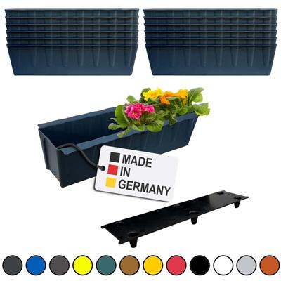 Buri - 12 Euro-Paletten Blumenkästen-Einsätze inkl. Bewässerungsmatte 37,3cm Anthrazit Pflanzkasten Image