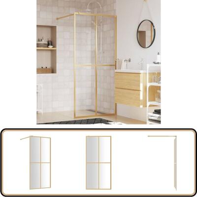 Vidaxl - Duschwand für Begehbare Dusche mit esg Klarglas Golden 80x195cm - Duschabtrennung Image