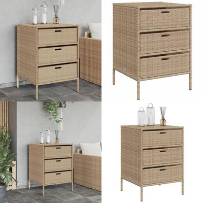 Vidaxl - Gartenschrank Beige 55x59x80 cm Poly Rattan - Outdoor-Schrank - Gartenschrank Image