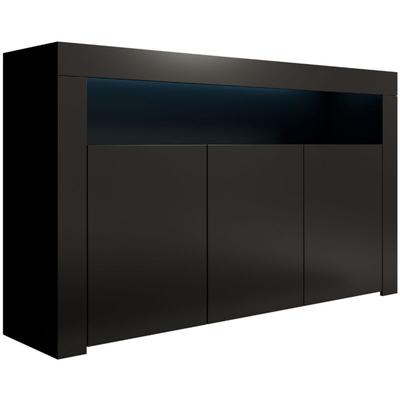 Lettiemobili - Sideboard Modern mit led Küchenschrank Kommode Wohnzimmerschrank 3 Türen Image