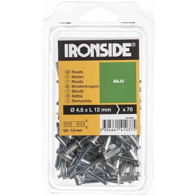 Ironside - Blindnieten 4,8x12mm 70 Stk Nieten Dichtnieten Befestigung Nägel Schrauben neu Image