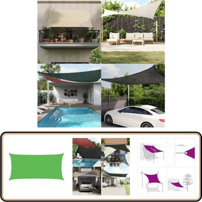 Sonnensegel 160 g/m² Hellgrün 2,5x4,5 m HDPE - Sonnensegel - Gartensonnensegel - UV-Schutz Image