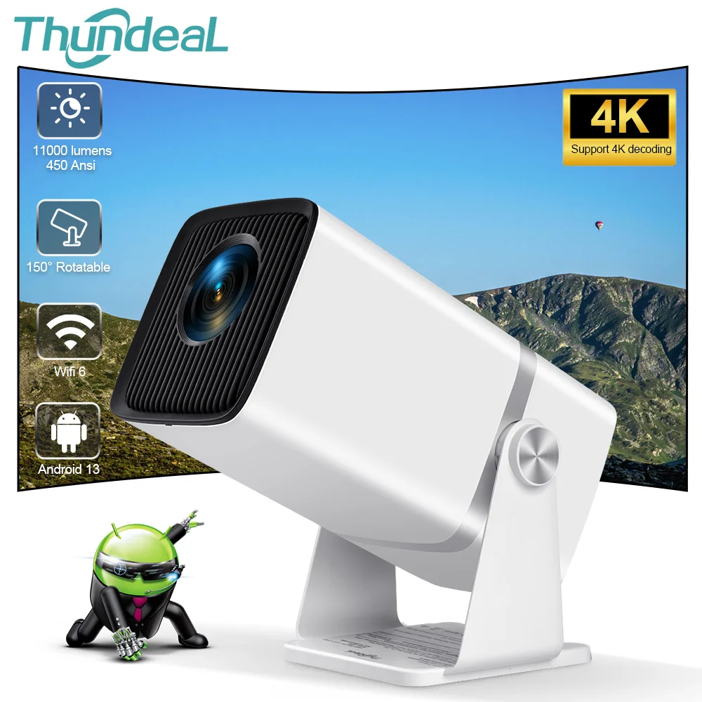 ThundeaL 4K Full HD Projektor FHD TD80W Android WiFi 3D Heimkino TD80 Tragbarer Strahl Mini Projektor Treffen 3D Video PK HY320 Image