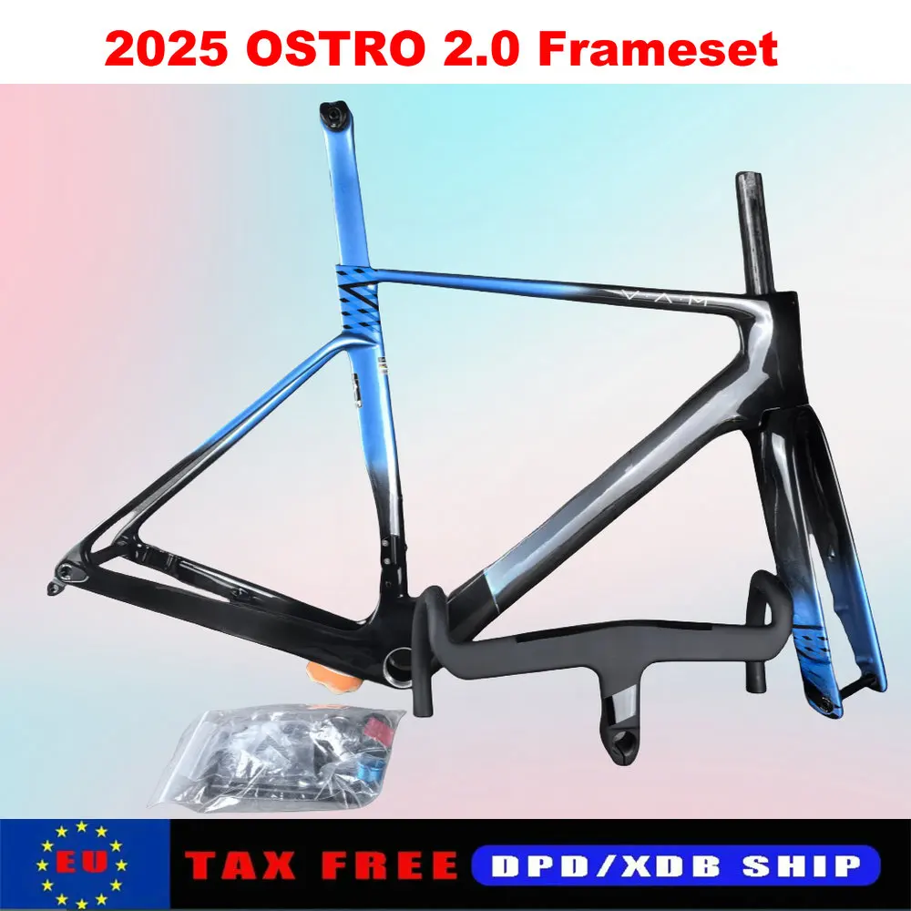 2025T1100 OSTRO VAM 2.0 Fahrradrahmen Blau Rennrad Rahmenset mit Lenker Image