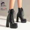 Frauen Anti-Rutsch-Stiefel mit dicken Sohlen Punk-Stil Herbst Winter Dame Schuhe Plattform große