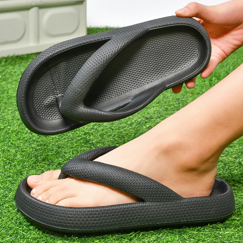 Neue Dicke Sohle Hausschuhe Männer EVA Flip-Flops Sommer Schuhe 2024 Paar Hausschuhe Große Größe 47 Outdoor Strand Sandalen für Männer