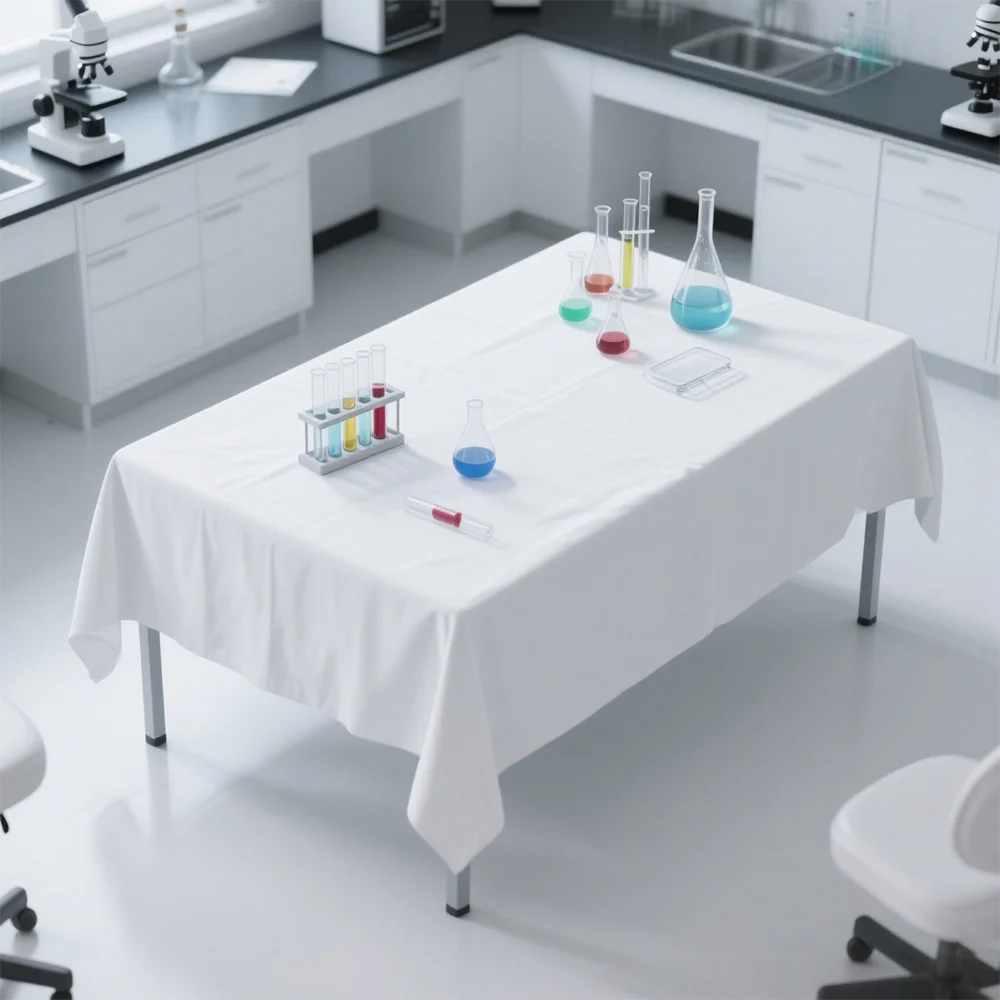 Laborbank, wasserdichte Tischdecke, einfarbig, weiß, schwarz, Tischdecke, Geburtstag, Hochzeit, Party, Tischdekoration, Event, Partyzubehör Image