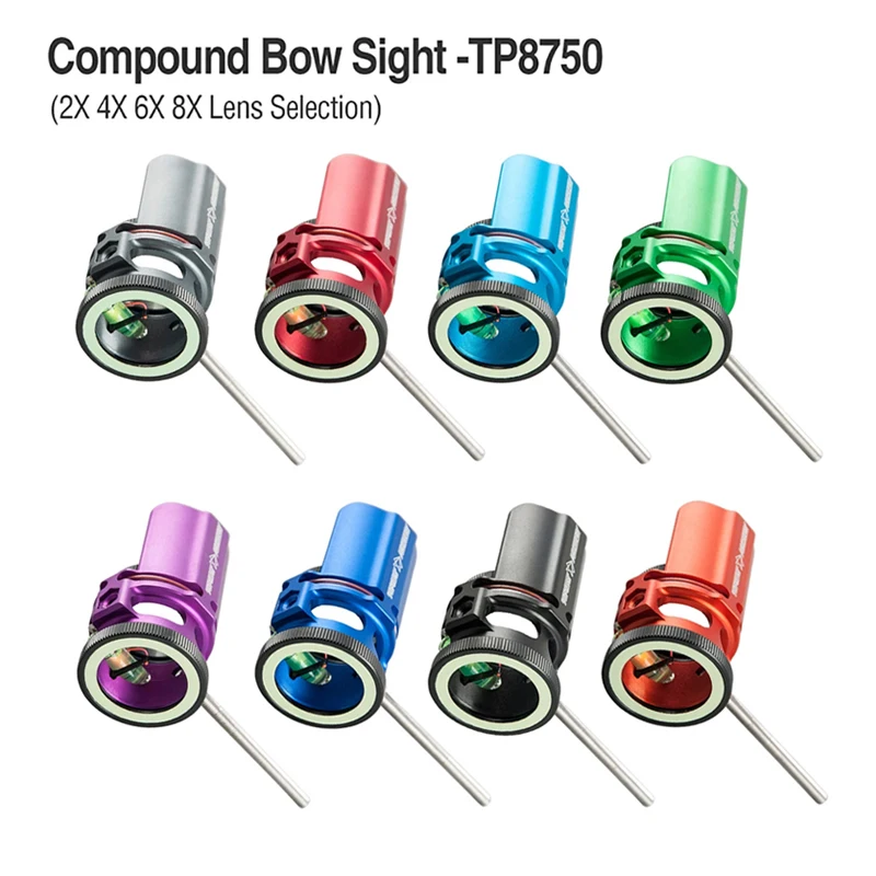 TP8750 Compoundbogenvisier 2x/4x/6x/8x Vergrößerungslinse Outdoor Bogenschießen Schießen Ziel Zielfernrohr Image