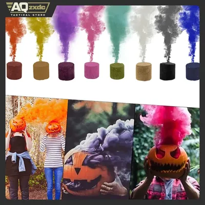 AQzxdc 4 Stück bunte magische Rauch-Requisiten, lustiges Spielzeug, Pyrotechnik, Rauchkuchen, Nebel Image