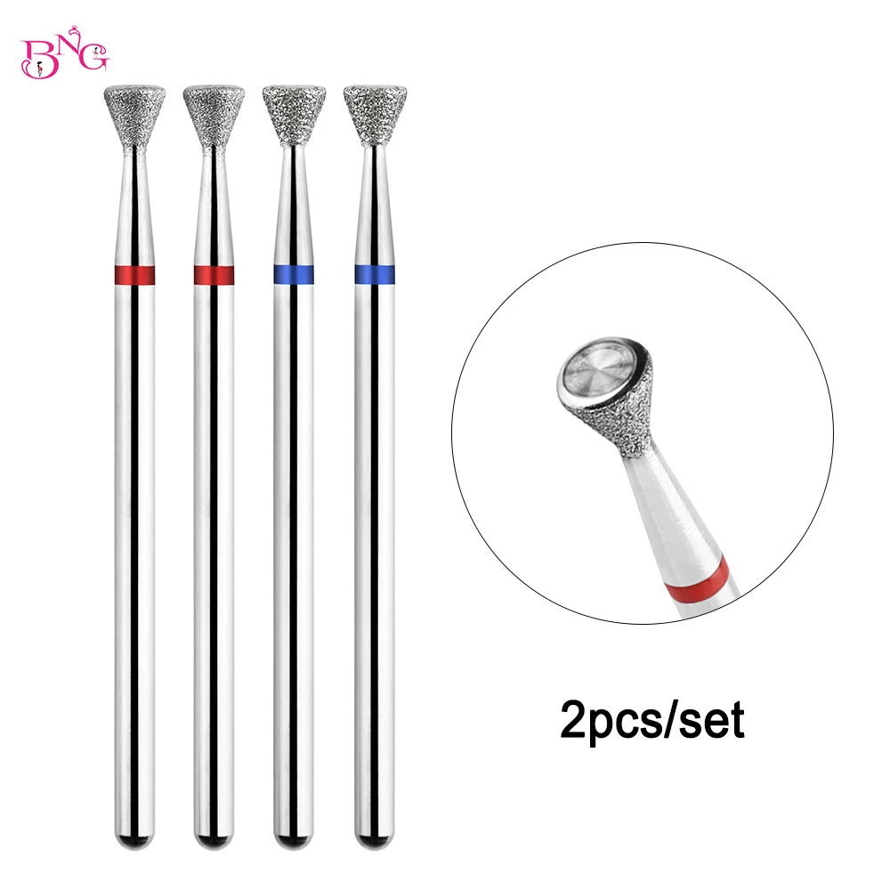 BNG 2 teile/satz Diamant Fräser Glatze Nagel Bohrer Set für Maniküre Zubehör Bohrer für Nägel Häutchen Entfernen Werkzeuge Image