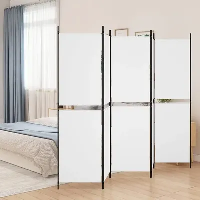 Raumteiler mit 5 Paneelen, weiß, 250 x 180 cm, Stoff, Heimdekorationsprodukte, Trennwände, Image