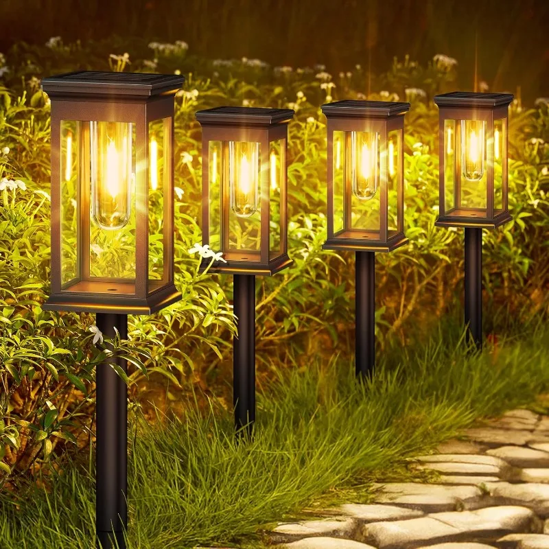 1/2/4Pack Solar LED Weg Lichter Quadratischen Stil Garten Lichter Solar Rasen Lichter Outdoor Villa Terrasse gehweg Landschaft Beleuchtung