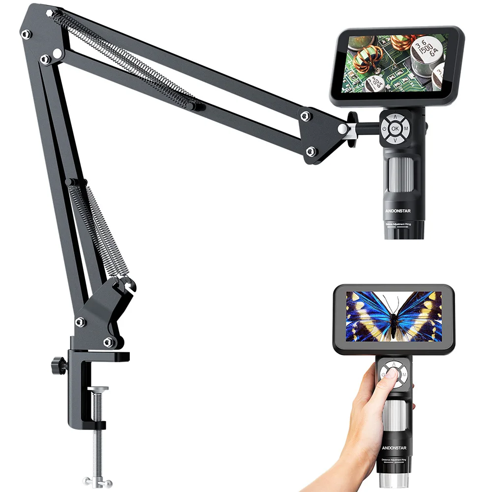 Andonstar 2025 Neuer AD115A 5-Zoll-USB-Digitalmikroskop-Flex-Galgenarmständer für Elektronik-Lötwerkzeuge für PCB-Lötprüfung Image