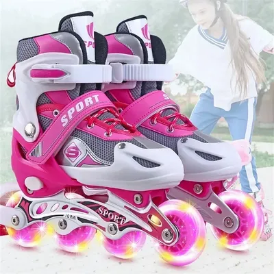 Outdoor Sport Skates Roller Inline Einstellbare Kinder Tracer Für Kinder Jungen Mädchen klinge Beleuchtung Räder Rollschuhe Schuhe