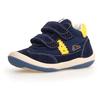 Sneaker NATURINO "GO VL", Kinder, Gr. 24, blau (navy, gelb), Veloursleder, Nylon, kontrastfarbene Details, sportlich, Schuhe, Freizeitschuh mit Farbeinsatz, Größenschablone zum Download