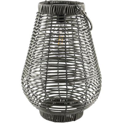 Gartenleuchte AM DESIGN "Solar-Laterne, Handarbeit, aus Kunststoff", grau, B:24cm H:41cm T:41cm, Lampen, kabellose Beleuchtung für den Außenbereich Image