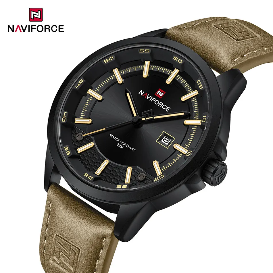 NAVIFORCE Herrenuhren, Business-Kalender, wasserdicht, leuchtende Zahl, Quarz-Armbanduhren, Uhren, Geschenk, Relogio Masculino, 2025 Image