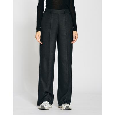 Stoffhose GANG "GANG Hosen Straight Fit 94JOANA", Damen, Gr. 26, Normalgrößen, grau (anthra herringbone), 64% Polyester, 34% Viskose, 2% Elasthan, Hosen Image