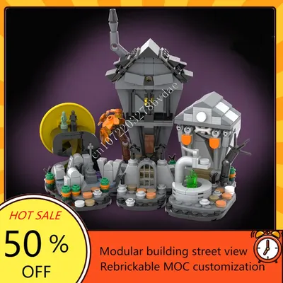415PCS Mini Nightmare Before Christmas Modulare MOC Kreative street view Modell Bausteine Image
