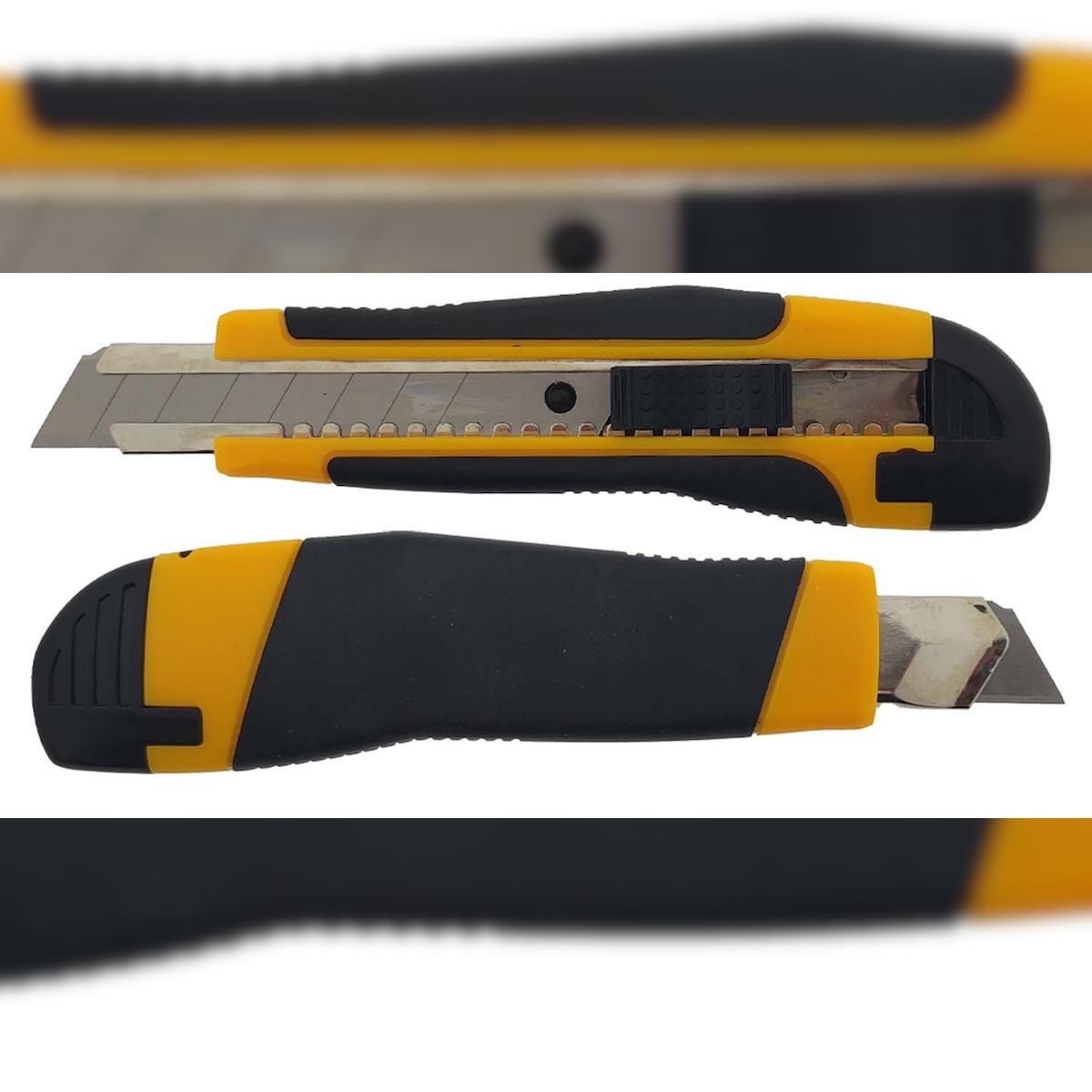 Profi-Cuttermesser 18mm Abbrechklingen 12 Stück Schwarz Gelb Auto-Lock System für Handwerk und Hobby Image