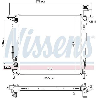Nissens Kühler, Motorkühlung [Hersteller-Nr. 666223] für Kia Image
