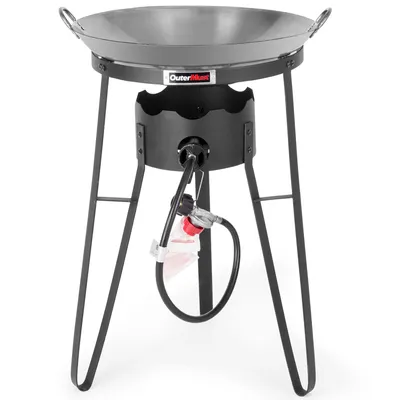 OuterMust Outdoor Cooker With Wok Cuisinart Wok Station with Iron Wok and Burner 54000 BTU for