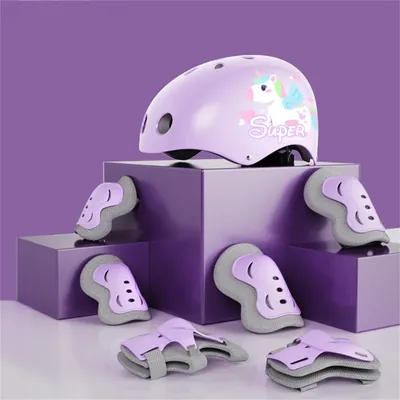 7pcs/Set Roller Skating Protective Gear Set For Children Aged 2-14 Including Helmet Elbow and Knee