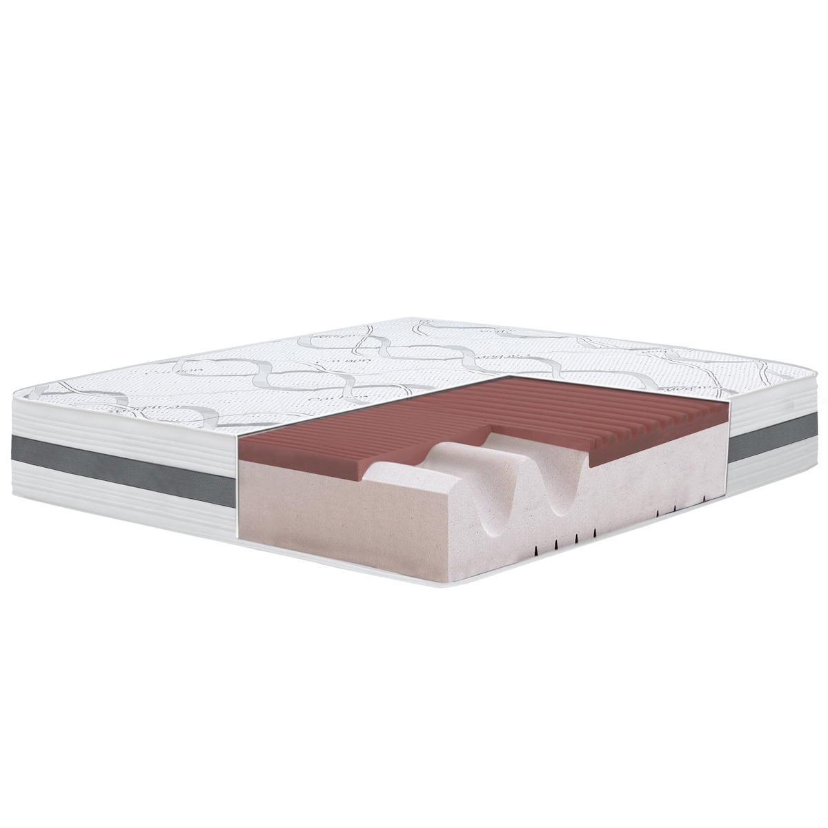 THE WHITE STONE Doppelmatratze King Size 190x210 Memory Foam Premium Quality, Antibakteriell, Anti-Milben, Anti-Allergie.| Höhe 27 cm | Made in Italy Image