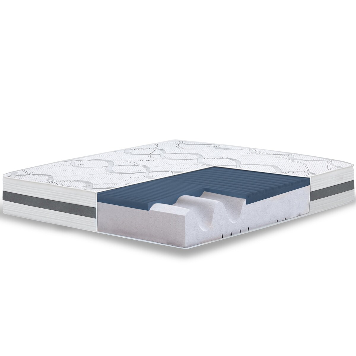 THE WHITE STONE Einzelne Matratze 75x140 Memory Foam Premium Quality, Antibakteriell, Anti-Milben, Anti-Allergie.| Höhe 22 cm | Made in Italy Image