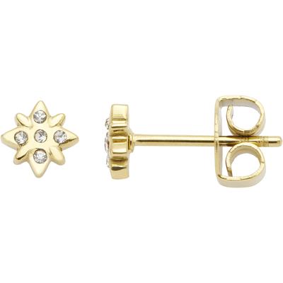 Paar Ohrstecker CIAO BY LEONARDO "Stern Campagnola CIAO, 024462, 024464", gold (gelbgoldfarben, kristallweiß, kristallweiß), Ohrringe, Damen, Edelstahl, mit Zirkonia (synth.) Image