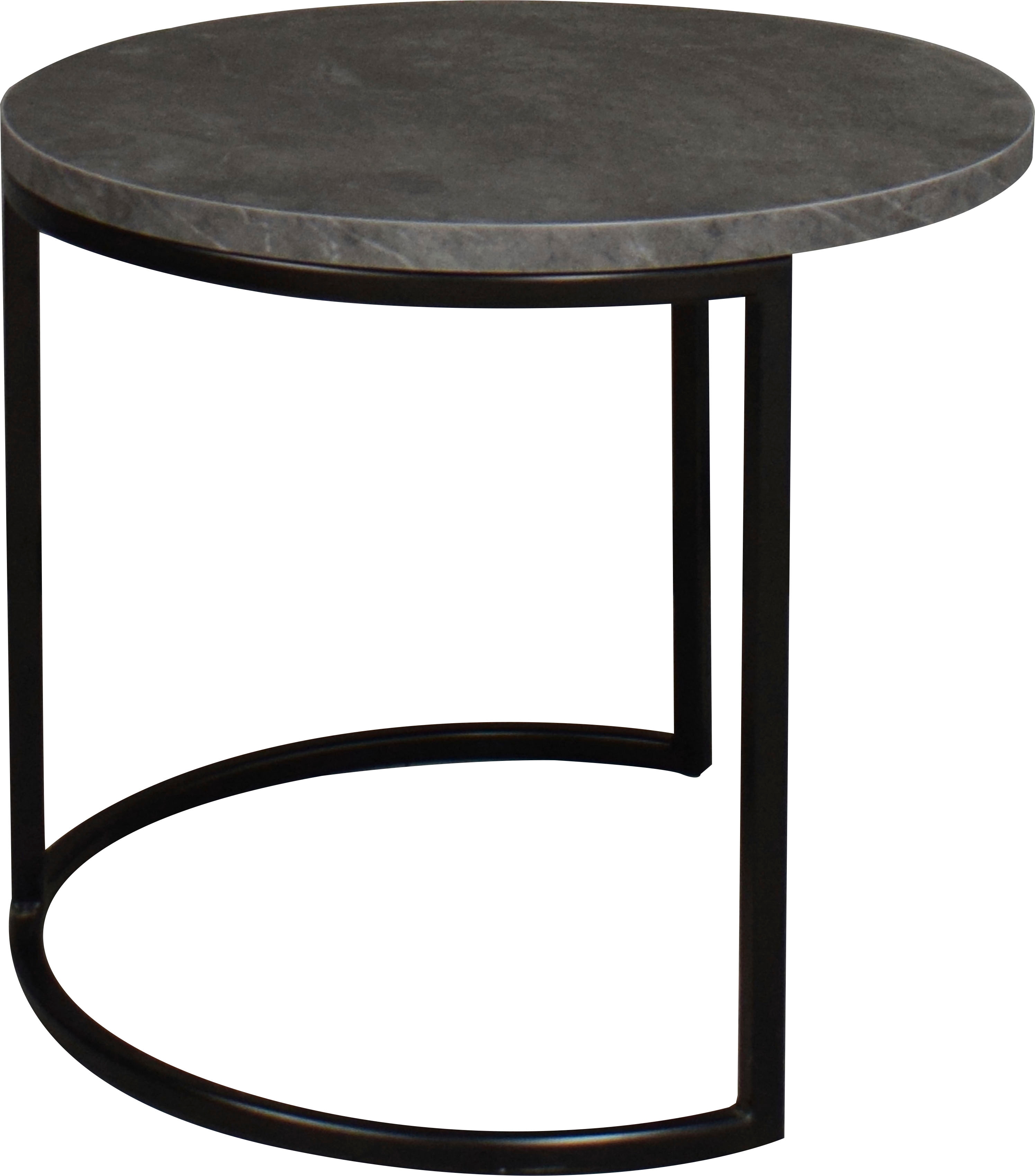 Couchtisch MÄUSBACHER "Couchtisch rund", schwarz (schwarz, keramik optik grau), H:50,5cm, Tische, Couchtisch rund Durchmesser 60cm, Metallgestell