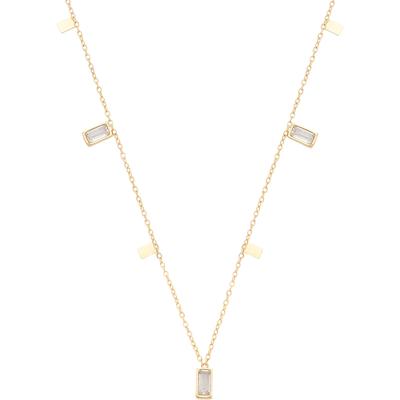 Kette mit Anhänger CIAO BY LEONARDO "Halskette Liora CIAO, 024458", gold (gelbgoldfarben, kristallweiß), Halsketten, Damen, Edelstahl, L: 47cm B: 1mm, mit Zirkonia (synth.), B:1mm Image