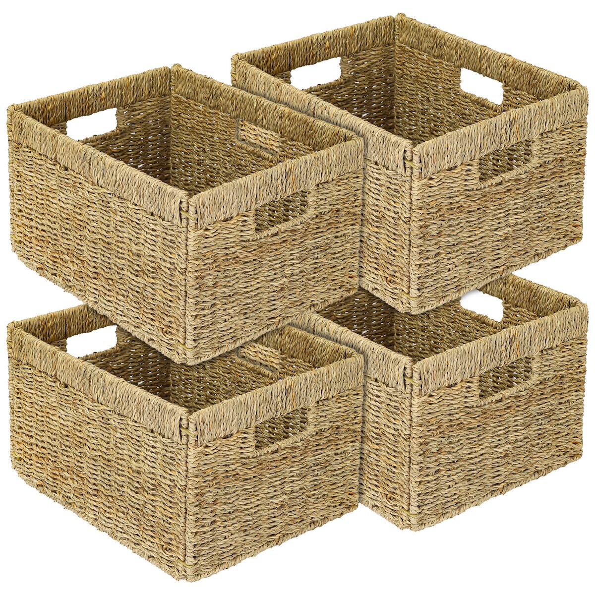 HMF Aufbewahrungskorb, Korb geflochten aus Seegras passend für Billy, 4er Set, 35 x 25 x 20 cm Image