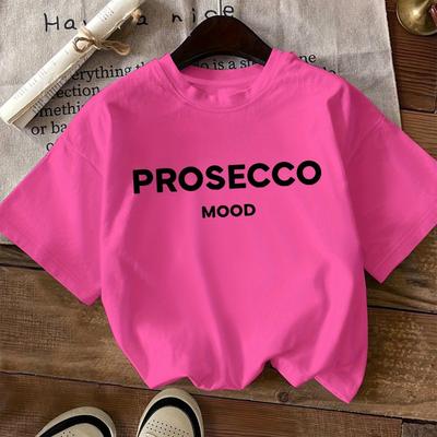 TEMU Letter Print T-shirt, Short Sleeve Crew Neck Casual Top, Women's Clothing Image
