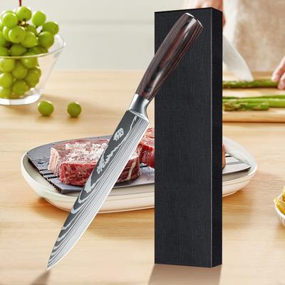 TEMU 1pc 12.7 Inch Slicing Kitchen Knife With Sharp Blade, Stainless Steel, Comfortable Handle, Suitable For Meat, Vegetables, Fruit, Steak, Fish, Kitchen And Beginners Can , And A For Gifts! Image