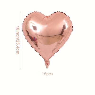 "TEMU 15pcs Rose Balloons - 10" Aluminum Film, Weddings, Birthdays, Graduations & Themed Parties, Romantic Party Decor | Elegant Balloon Arrangement | Aluminum Balloons, Birthday Party Decorations" Image