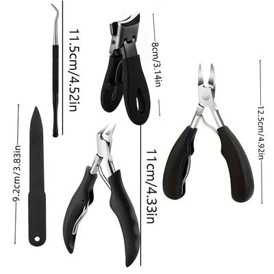 TEMU 5pcs/3pcs Thick Toenails Suitable For Elderly People, High-quality Stainless Steel Nail Clippers Suitable For Men And Women, Nail Clippers, Nail Scissors Image