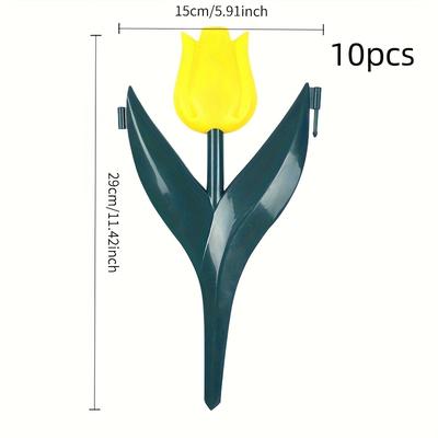 TEMU 10 Sets Of Tulip Garden Landscape Fence, Edge Border, Yard, Lawn, Courtyard, Decorative Plastic Fence Interlockable Landscape Edge, Suitable For Lawn, Sidewalk, Easy-to-install Fence Decoratio Image