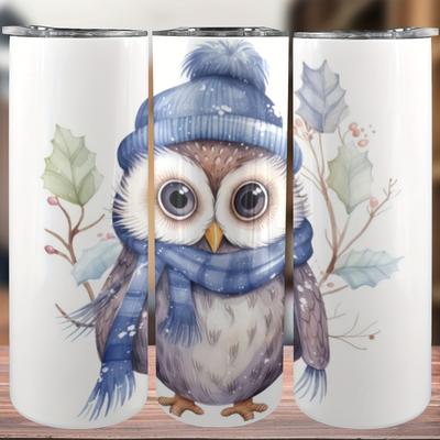 TEMU 20oz Owl Pattern Stainless Steel Travel Mug With Lid - Vacuum Insulated, Portable For Hot And Cold Drinks, Ideal Gift For Parents & Siblings Image