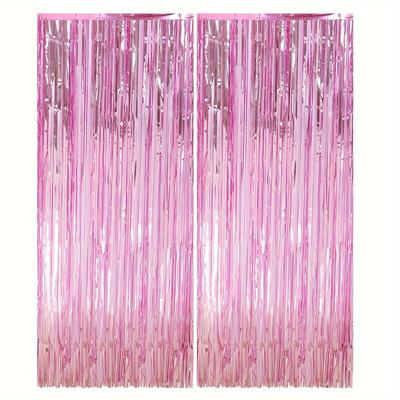 TEMU 2packs Set Of Foil Streamer Fringe Backdrop And Tinsel Metallic Decoration Photo Backdrop Streamer For Wedding Or Birthday Graduation And Christmas Party Decorations Image