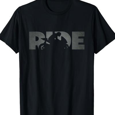 TEMU Men's Comfortable Cotton T-shirt - Motorcycle T-shirt Image