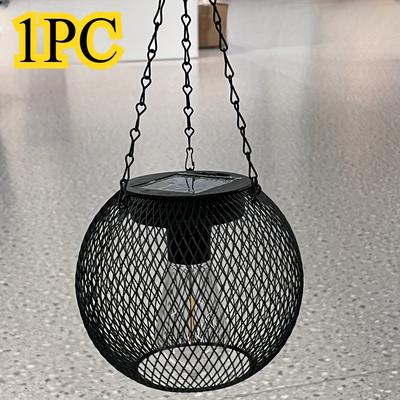 TEMU 1pc Outdoor Solar Lanterns, Upgraded Hanging Solar Lights Outdoor Garden Metal Chandeliers Decorative Lighting Solar Tree Lights Suitable For Garden Patio Image