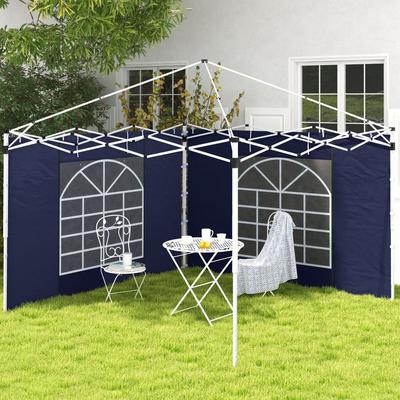 TEMU Side Panels Side Wall For 3x3m And 3x6m Gazebo, Replacement Wall With Windows And Door, Oxford Material, , Blue, Suitable For Garden Party Yard Camping Party Etc, Does Not Shelf, Only Side Panels Image
