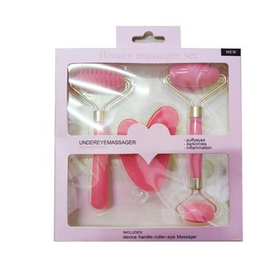 TEMU 3pcs Facial Massager Massage Roller For Face Body Neck Eyes Guasha Scraping Board Beige Care Tools Image