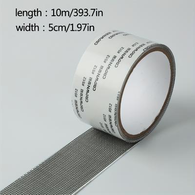 TEMU 5m Window Screen Repair Kit - Black, Gray, White 3-layer Strong Adhesive & Waterproof Fiberglass Mesh Tape For Windows And Screen Doors, | Durable Window Protection | Waterproof Fiberglass Mesh Image