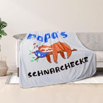 TEMU Papa Cuddle Blanket Fluffy Blanket Sloth Papa's Snorry Blanket Fleece Blanket Flannel Sofa Blanket Father's Birthday Thanksgiving Day Christmas 130x150 Cm Image
