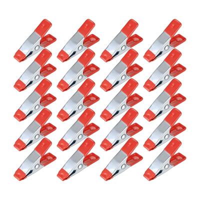 TEMU 20pcs Dzt Heavy-duty Metal Spring Clips With Red Rubber Grips - 2 Inch (5.1cm) Steel Tent Clamps For Camping, Woodworking, Home Improvement & Photography Projects, Camping Tools Image