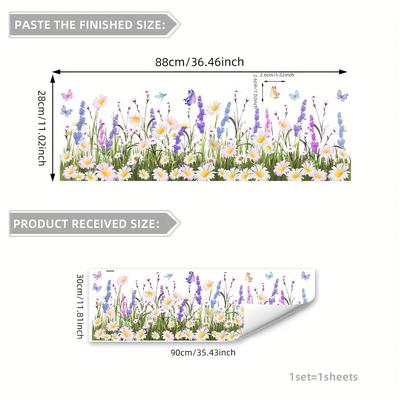 TEMU 1 Sheet Small Daisy Floral Home Decoration Glass Stickers Window Stickers Double-sided Visual Pattern Image