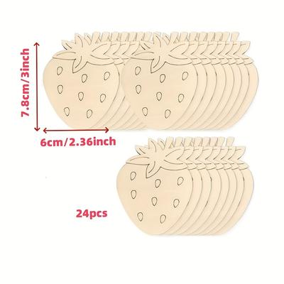 TEMU 24 Strawberries Happy Birthday Party, Wooden Painting Crafts, Decoration Suitable For Birthday Party Home Decoration Image